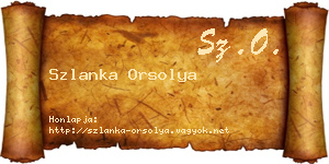 Szlanka Orsolya névjegykártya